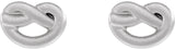 14K Gold Knot Earrings - White Gold - view 2