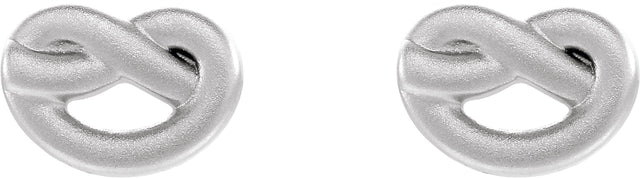 14K Gold Knot Earrings - White Gold - view 2