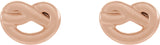 14K Gold Knot Earrings - Rose Gold - view 2