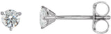 18K Gold Natural Diamond Round 3-Prong Cocktail-Style Stud Earrings - view 3