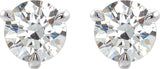 Platinum Lab-Grown Moissanite Round 3-Prong Claw Cocktail-Style Stud Earrings - view 4