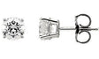 14K Gold White Cubic Zirconia Round 4-Prong Stud Earrings - White Gold