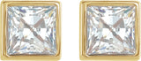 14K Gold Lab-Grown Diamond Square Bezel-Set Stud Earrings - Yellow Gold - view 6