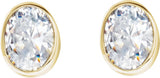 14K Gold Lab-Grown Diamond Oval Bezel-Set Stud Earrings - Yellow Gold - view 6