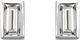 Platinum Natural Diamond Straight Baguette Bezel-Set Stud Earrings - view 8