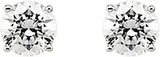 14K Gold White Cubic Zirconia Round 4-Prong Stud Earrings - White Gold - view 2
