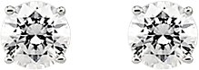 14K Gold White Cubic Zirconia Round 4-Prong Stud Earrings - White Gold - view 2