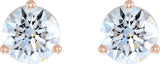 14K Gold Lab-Grown Diamond Round 3-Prong Cocktail-Style Stud Earrings – 2.5-7.5mm Stones - Rose Gold - view 4