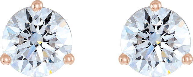 14K Gold Lab-Grown Diamond Round 3-Prong Cocktail-Style Stud Earrings – 2.5-7.5mm Stones - Rose Gold - view 4