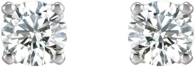 Platinum Natural Diamond Round 4-Prong Stud Earrings – 2.5-4mm Stones - view 6