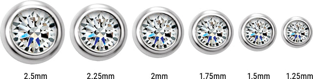 Platinum Natural Pink Tourmaline Round Micro Bezel-Set Stud Earrings – 2-2.5mm Stones - view 12