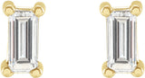 14K Gold Lab-Grown Diamond Straight Baguette 4-Prong Stud Earrings - Yellow Gold - view 6