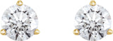 14K Gold Natural Diamond Round 3-Prong Cocktail-Style Stud Earrings II - Yellow Gold - view 4