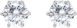 14K Gold White Cubic Zirconia Round 6-Prong Stud Earrings – 5.25-6.5mm Stones - White Gold - view 2