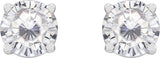 Platinum Lab-Grown Moissanite Round 4-Prong Lightweight Stud Earrings - view 10