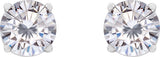 Platinum Lab-Grown Moissanite Round 4-Prong Lightweight Stud Earrings - view 10
