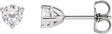 18K Gold Lab-Grown Moissanite Round 3-Prong Stud Earrings - White Gold