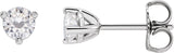 18K Gold Lab-Grown Moissanite Round 3-Prong Stud Earrings - White Gold