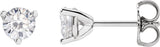 Platinum Lab-Grown Moissanite Round 3-Prong Stud Earrings