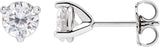 Platinum Lab-Grown Moissanite Round 3-Prong Stud Earrings