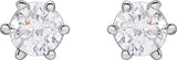 14K Gold Natural Diamond Round 6-Prong Stud Earrings - White Gold - view 6