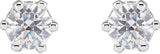 14K Gold White Cubic Zirconia Round 6-Prong Stud Earrings - White Gold - view 4