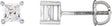 14K Gold White Cubic Zirconia Square 4-Prong Stud Earrings - White Gold