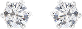 14K Gold White Cubic Zirconia Round 6-Prong Stud Earrings - White Gold - view 4