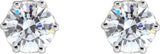 14K Gold White Cubic Zirconia Round 6-Prong Stud Earrings - White Gold - view 4