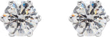 14K Gold White Cubic Zirconia Round 6-Prong Stud Earrings - White Gold - view 4