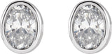 14K Gold Lab-Grown Diamond Oval Bezel-Set Stud Earrings - White Gold - view 6