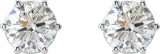 14K Gold Lab-Grown Diamond Round 6-Prong Stud Earrings - White Gold - view 6