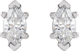 14K Gold Lab-Grown Diamond Marquise 6-Prong V-End Stud Earrings - Yellow Gold - view 6