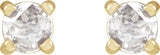14K Gold Natural Diamond Round 4-Prong Claw Rose-Cut Stud Earrings - Yellow Gold - view 6
