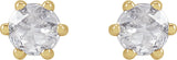 14K Gold Natural Diamond Round 6-Prong Rose-Cut Stud Earrings - Yellow Gold - view 4