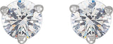 14K Gold Natural Diamond Round 3-Prong Stud Earrings - White Gold - view 8