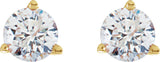 14K Gold Natural Diamond Round 3-Prong Cocktail-Style Stud Earrings – 3-6.3mm Stones - Yellow Gold - view 6