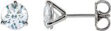 14K Gold Lab-Grown Diamond Round 3-Prong Cocktail-Style Stud Earrings – 2.5-7.5mm Stones - White Gold - view 5