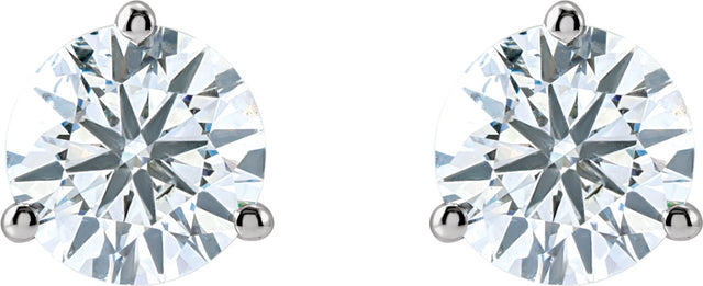 14K Gold Lab-Grown Diamond Round 3-Prong Cocktail-Style Stud Earrings – 2.5-7.5mm Stones - White Gold - view 6