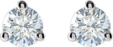 14K Gold Lab-Grown Diamond Round 3-Prong Cocktail-Style Stud Earrings – 2.5-7.5mm Stones - White Gold - view 6