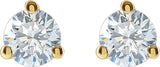 14K Gold Lab-Grown Diamond Round 3-Prong Cocktail-Style Stud Earrings – 2.5-7.5mm Stones - Yellow Gold - view 6