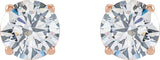 14K Gold Lab-Grown Diamond Round 4-Prong Lightweight Stud Earrings – up to 1 1/4 CTW - Rose Gold - view 10