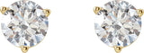 14K Gold Lab-Grown Diamond Round 3-Prong Stud Earrings – 1/2 CTW - Yellow Gold - view 8