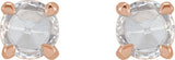 14K Gold Natural Diamond Round 4-Prong Claw Rose-Cut Stud Earrings - Rose Gold - view 6