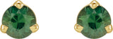 14K Gold Natural Green Sapphire Round 3-Prong Claw Cocktail-Style Stud Earrings - Yellow Gold - view 4