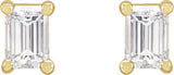 14K Gold Lab-Grown Diamond Straight Baguette 4-Prong Stud Earrings - Yellow Gold - view 6