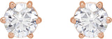 14K Gold Lab-Grown Diamond Round 6-Prong Stud Earrings - Rose Gold - view 6
