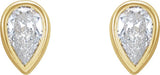 14K Gold Lab-Grown Diamond Pear Bezel-Set Stud Earrings – 3x2mm - Yellow Gold - view 6