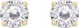14K Gold Lab-Grown Moissanite Round 4-Prong Lightweight Stud Earrings - Yellow Gold - view 10