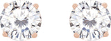 14K Gold Lab-Grown Moissanite Round 4-Prong Lightweight Stud Earrings - Rose Gold - view 10